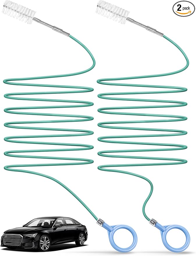 2-Packs Auto Sunroof Drain Cleaning Tool,78 Inch Flexible Drain Brush Pipe Cleaners for Car,Tube Cleaning Brush Slim Drain Dredging Tool Perfect for Car Sunroof,Windshield Wiper Drain Hole