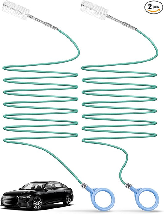 2-Packs Auto Sunroof Drain Cleaning Tool,78 Inch Flexible Drain Brush Pipe Cleaners for Car,Tube Cleaning Brush Slim Drain Dredging Tool Perfect for Car Sunroof,Windshield Wiper Drain Hole
