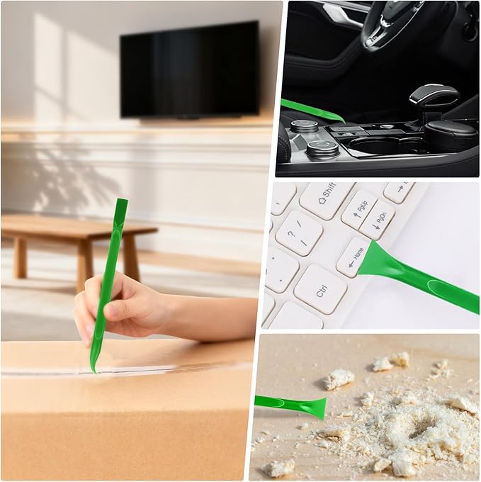 9 PCS Plastic Paint Scraper Tool, Scratch Free Car Crevice Cleaning Tool Sticker Remover Tools Multi-Use Thumb Scrappers for Tight Spaces & Crevices, Kitchen Removing Food, Stickers, Paint, Grease