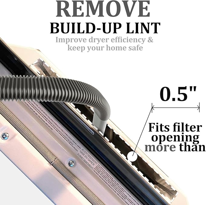 Fullclean Dryer Vent Cleaner Hose Vacuum Attachments for Dyson GEN5 V15 V15s V12 V11 V10 V9 V8 V7 Detect Absolute Cyclone Outsize Slim Vacuum Cleaner Nozzle Crevice Flexible Lint Removal Tool