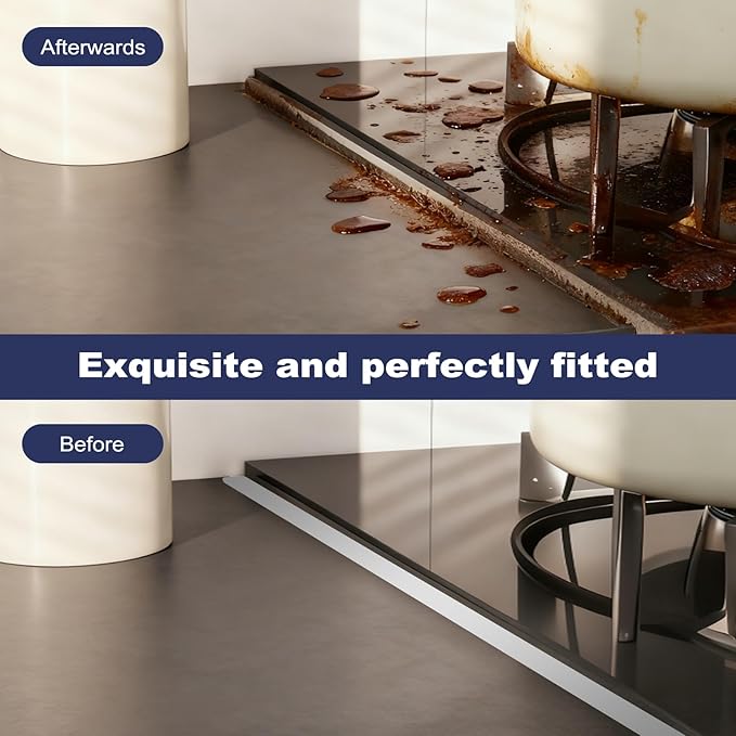 Upgrade 316 Stainless Steel Stove Gap Covers (2 Pack, 23.4”, Silver), Heat-Resistant Stove Gap Filler for Kitchen Counter and Stovetop, Range Trim Kit Oven Gap Guard Between Stove and Counter