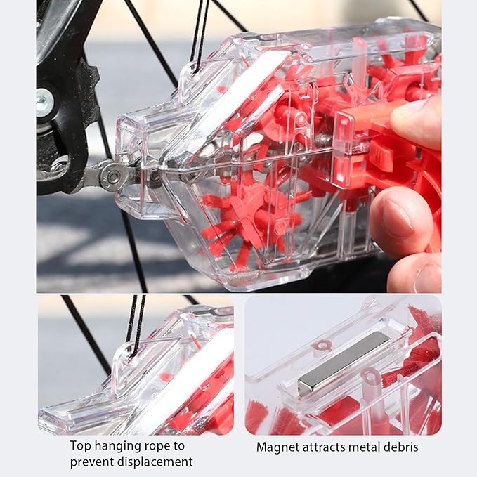 Senzz Bike Chain Cleaner Kit, Bicycle Chain Cleaning Brush Set with Gear Brush & Scrubber, Deep Clean Tool for Mountain, Road & BMX Bikes