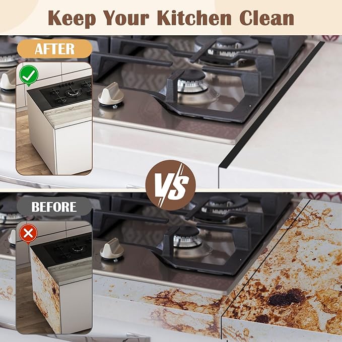 Windspeed 2 Pack Stove Gap Covers Stainless Steel Stove Counter Gap Cover for Stove Gap Filler Gap Covers Between Stove and Counter Edge Gap Cover Length 13.8" to 27.6"