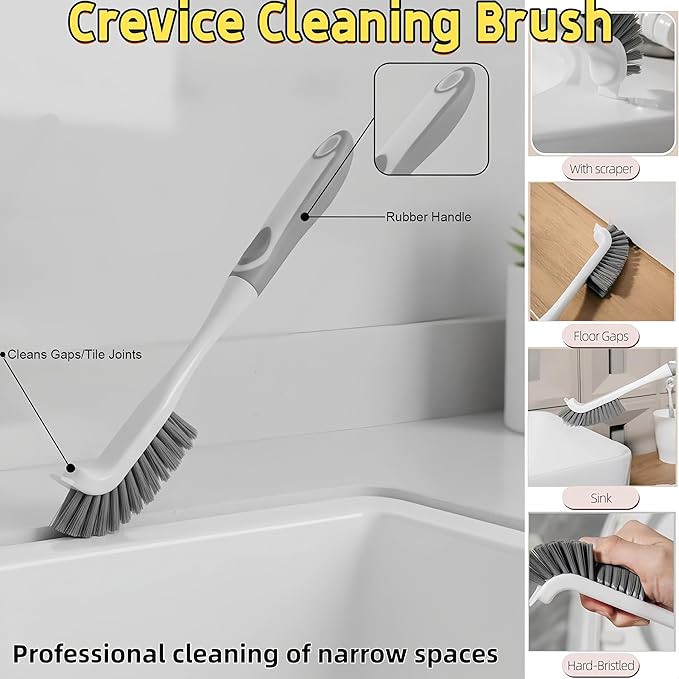 Scrub Brush for Cleaning-3 Pack Heavy-Duty Scrub Brushes Set Shower Scrubber Brush,Grout Brush,Scrubbing Brush with Stiff Bristles for Bathroom,Bathtub,Tile,Floor,Grout,Sink,Swimming Pool