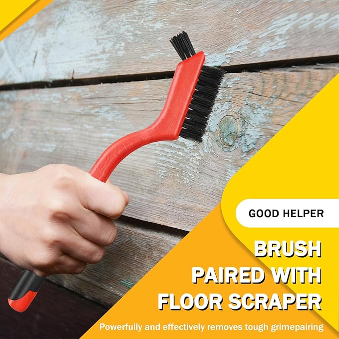 4"Razor Blade Floor Scraper with Long Handle,61in Adjustable Floor Scraper Heavy Duty with 10PCS Extra Metal Blades Paint Scraper for Cleaning Stickers Gum Glass Wall Tile Linoleum Stove Top