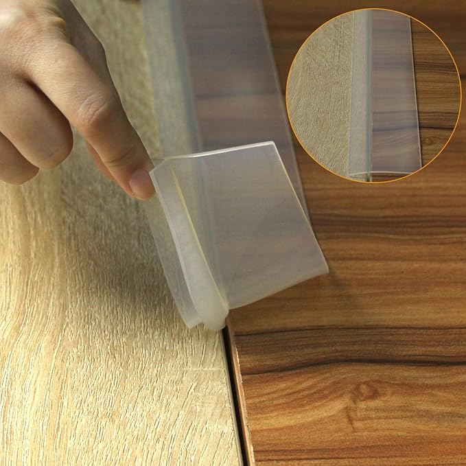 Silicone Gap Covers, (2 PCS) Silicone Stove Gap filler Stopper Kitchen Stove Gap Covers - Flexible Stove Counter Gap Cover, Food Grade (21 Inches, Semi Clear)