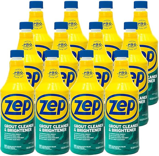 Zep Grout Cleaner and Brightener - 32 oz (Case of 12) ZU104632 - Make Grout Look New Again, Just Like Magic