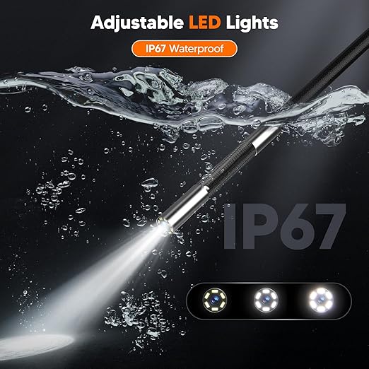 210° Two-Way Inspection Sewer Camera with Light, 4.3" IPS Articulating Endoscope, Industrial Borescope Drain Camera for Inspection Automotive Wall Pipe 5.3FT Cable