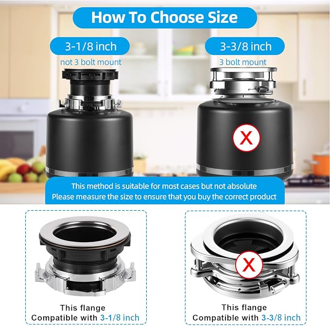 RQYEKDO Garbage Disposal Splash Guards 3 1/8 Inch，Rubber Garbage Disposal Drain Plugs and Covers, Food Waste Disposal Stopper Accessories for Waste King, Whirlaway,Sinkmaster and GE Models