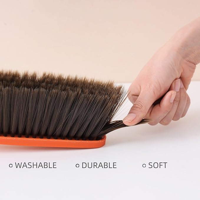 3 Pack 15" Hand Broom Brush,Soft Bristle Cleaning Brush,Crumb Debris Sweeping Brush,Dusting Brush,Comfort for Bed Car Couch Desk Sofa Furniture Clothes,Small Particles Hair Remover(3color)