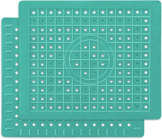 WILLKOMMEN Kitchen Sink Mat, 12" x 10" Rectangular Sink Protector Pad, Fast-Draining Grid Design Liner, Dish Drying Mat 2 Pack Mint Green