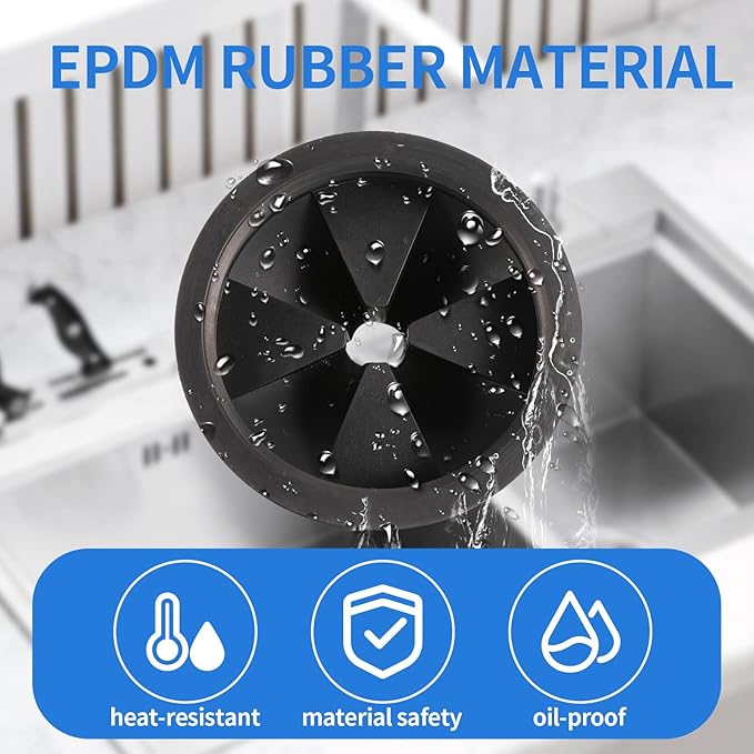 RQYEKDO Garbage Disposal Splash Guard,1 Pack 3 1/8 Inch Sink Baffle Disposer Drain Splash Guard Collar EPDM Rubber Upgraded Replacement Quiet Cover for Waste King, Whirlaway, GE Disposer