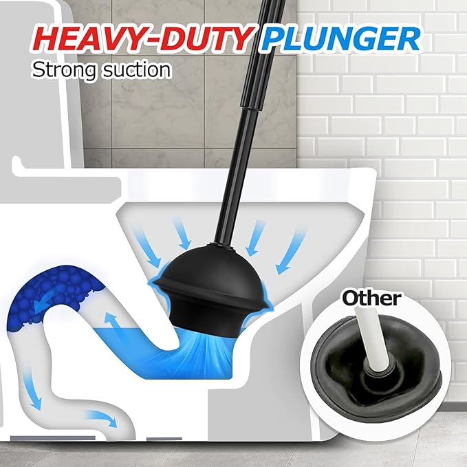 3Pack 3 in 1 Toilet Brush and Plunger Set,Toilet Bowl Brush Plunger Set,Toilet Brush Plunger Combo,Cleaning Brush,Cleaning Supplies, Crevice Cleaning Brush, Bathroom Cleaning Tools