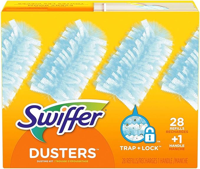 Swiffer Dusters Dusting Kit, Starter Kit Handle & 28 Duster Refills, 1 Count (Pack of 29), White