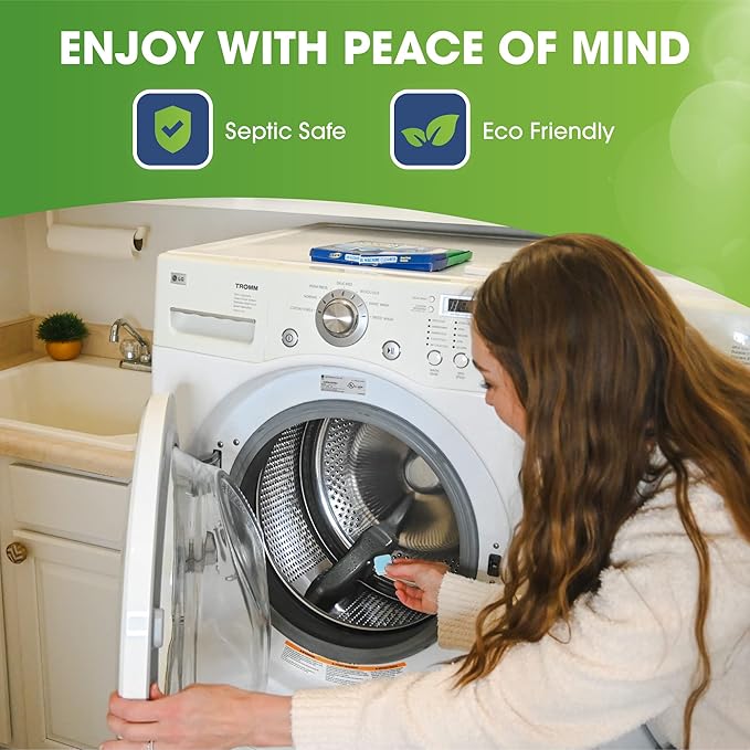 Washing Machine Cleaner Tablets 24-Ct Deep Cleaning Formula Washer Machine Cleaner Top Load & Front Load Standard & HE Washers