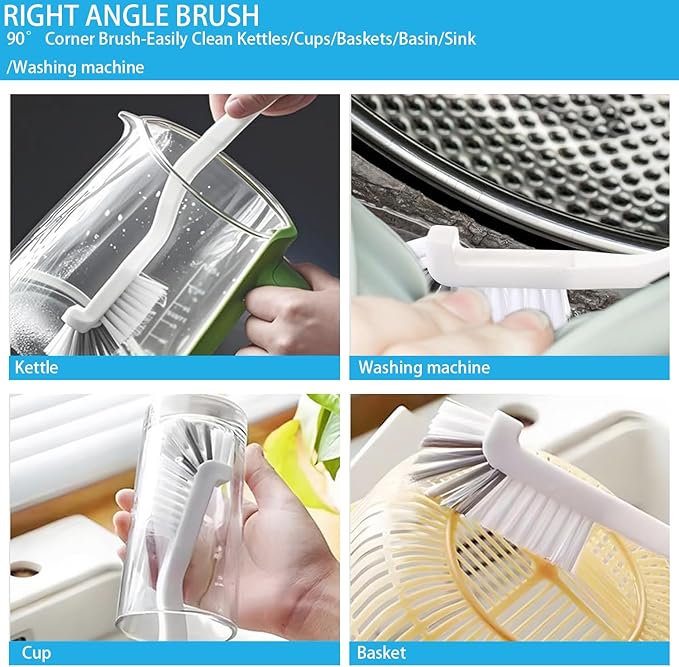 Washing Machine Cleaning Brush Set - 6-Piece Kit with 5 Crevice Cleaners & 1 Drum Brush for Front Load Washer | Nylon Bristle Rubber Seal Scrubber | Tight Space Accessories