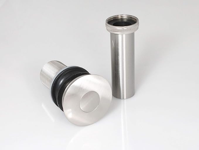 Keeney Universal Button Bathroom Sink Drain with Overflow, Brushed Nickel