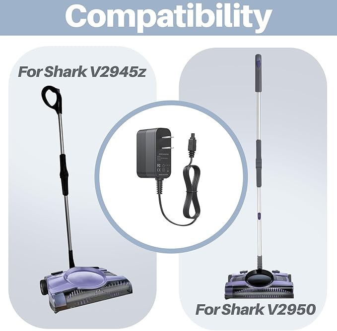 Vacuum Cord Fits for Shark V2945Z XA2950 V2950 YLS0041T110025 YLS0041-T110025 Charger for Shark Vacuum Replacement Power Cord