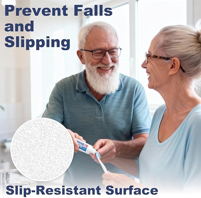 28 PCS Shower Floor Non Slip Stickers with Strong Adhesive, Invisible & Durable Anti Slip Shower Stickers with Scraper for Bath Tub, Pools and Stairs(Clear,Wavy)