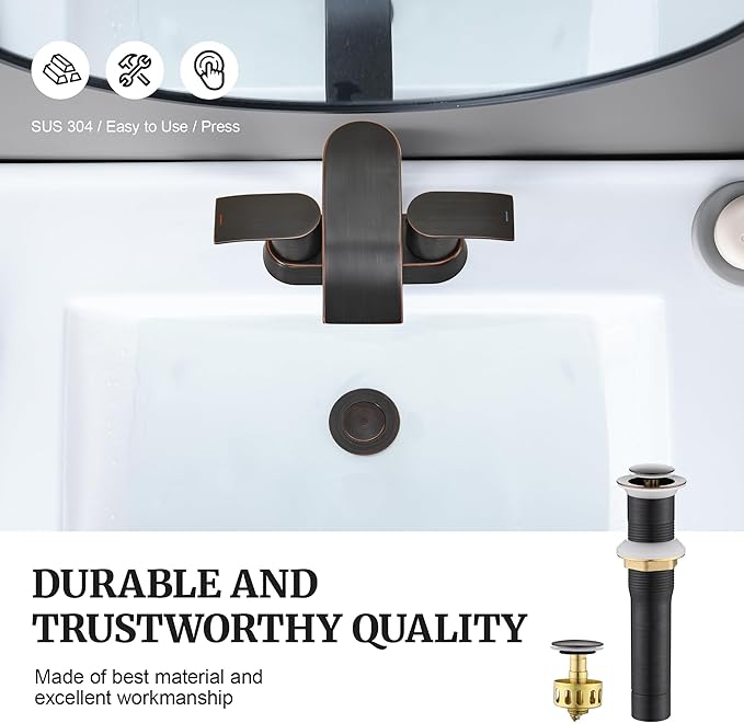 Pop up Sink Drain Stopper for Bathroom Vessel Vanity Sink Art Basin Oil Rubbed Bronze, Small Cap Without Overflow, Metal Pop-up Drain Strainer with Detachable Basket Stopper