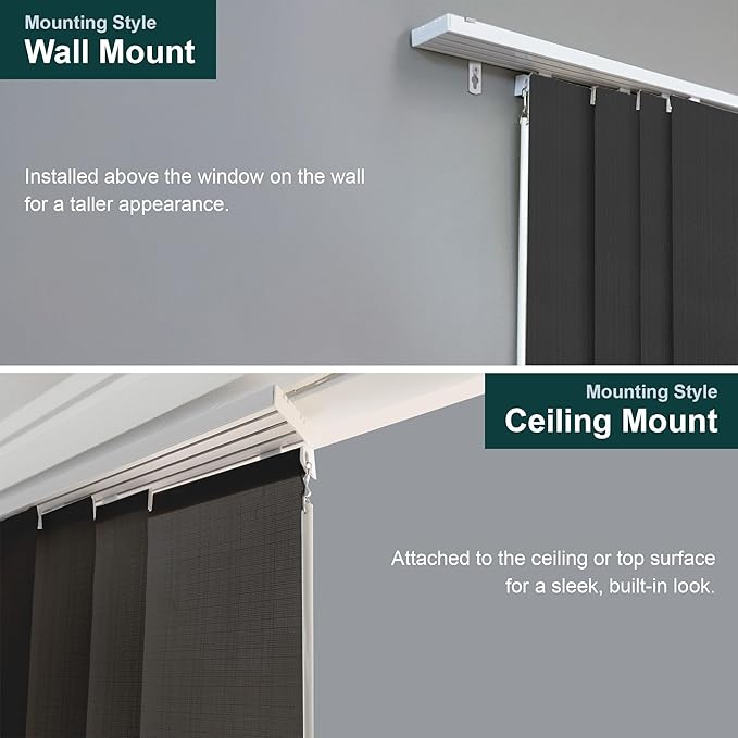 CHICOLOGY Panel Track Blinds for Sliding Glass Doors, 4 Panel Sliding Panels, Adjustable Track 46-86" W, Trimmable Height Up to 96" H, Light Filtering Privacy Room Divider, Ballroom Grey