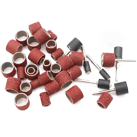 Sanding Drum Set for Most Rotary Tools-Includes 138 Aluminum Oxide Drum Sander Sanding Sleeves (80,120,240 Grit),12 Drum Mandrels and 9 Sanding Bits,Sanding Bits Tool Accessories with Box