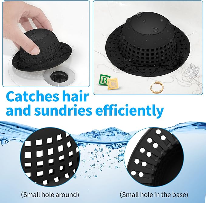 Aluvor Shower Drain Hair Catcher Bathtub Drain Cover Shower Protector for Pop-Up & Regular Drains