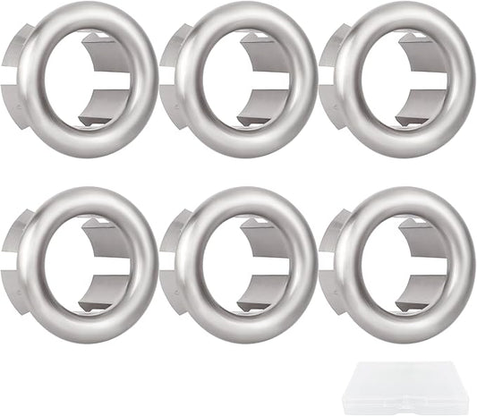 VRSS 6-Claw Bathroom Kitchen Sink Overflow Ring Basin Trim Cover Hole Insert in Caps (6Pcs Brushed Nickel)