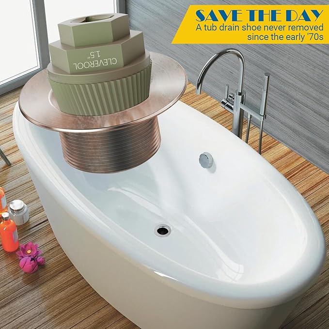 1.5'' Tub Drain Extractor, 8PCS Pipe Nipple Extractor Set with 1-inch Socket, Remove the Old, Broken, Stubborn, Rusted Drain Tub Bathtub Remover, Strong Grab Plumbing Tools with Storage Case