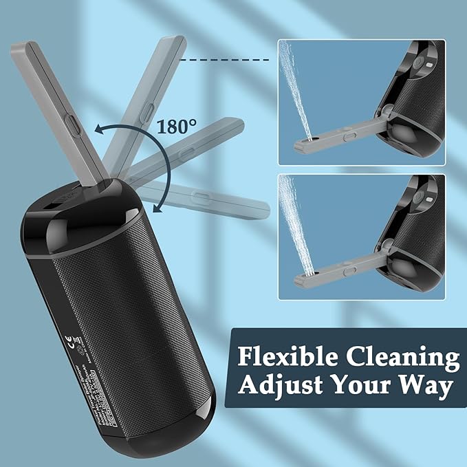 Portable Bidet for Travel, Rechargeable Travel Bidet Sprayer Fits Various Sizes of Water Bottles, Waterproof High Pressure Handheld Bidet for Women Men Personal Hygiene, Black