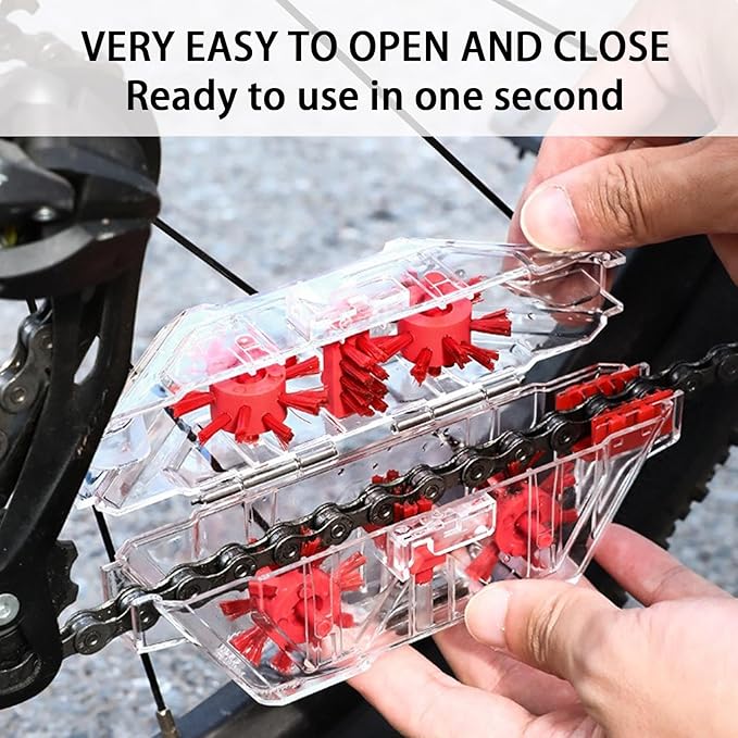 Senzz Bike Chain Cleaner Kit, Bicycle Chain Cleaning Brush Set with Gear Brush & Scrubber, Deep Clean Tool for Mountain, Road & BMX Bikes