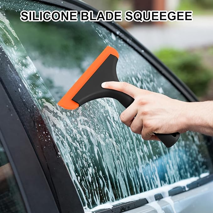 SetSail Squeegee for Shower Glass Door & Small Squeegee for Shower Glass Door Mini Silicone Squeegee for Window, Door, Bathroom, Mirror, Car Window