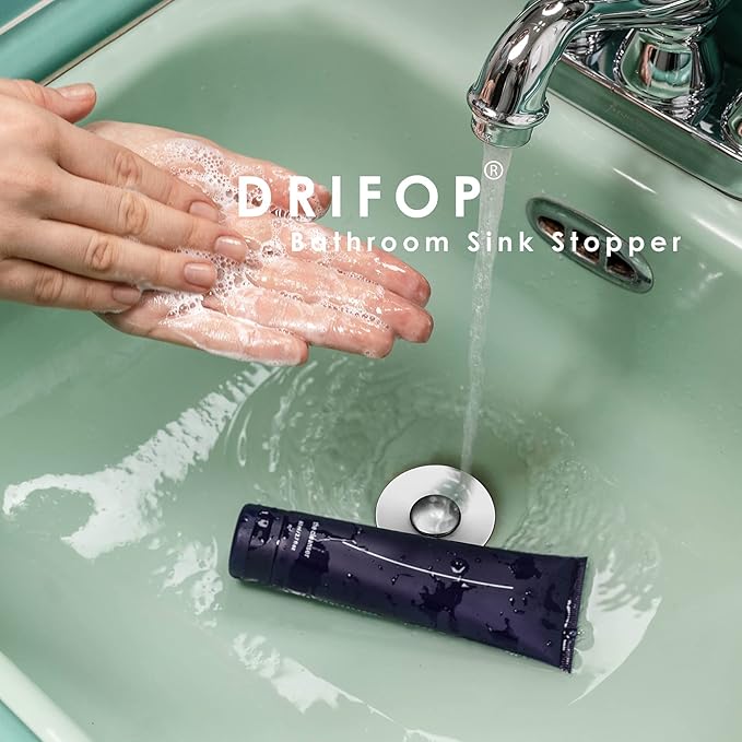 Universal Bathroom Sink Stopper, Basin Pop-up Bathroom Sink Drain Strainer, Bathroom Drain Stopper with Stainless Steel Hair Catcher for 1.1-1.5 Inch Drain(2 PCS, Silver)