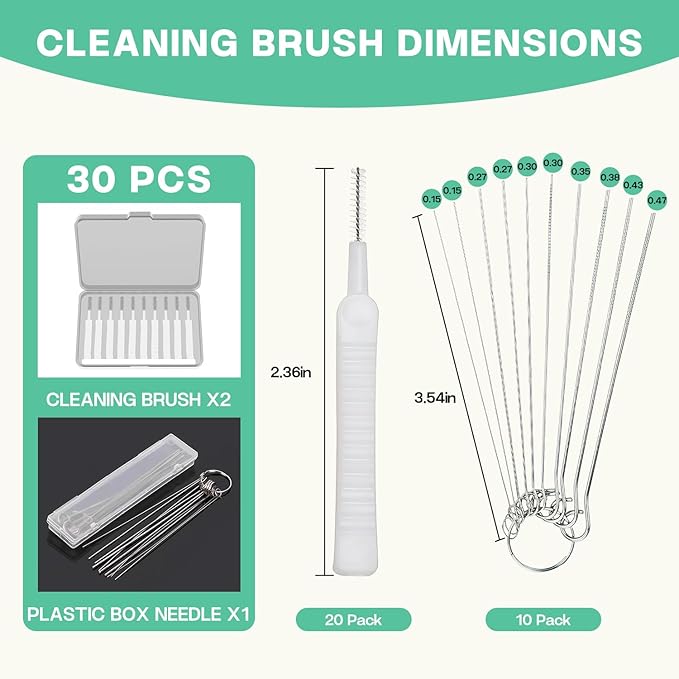 30PCS Shower Head Cleaning Brush,Tiny Brushes for Cleaning Shower Head,Gap Hole Anti-Clogging Cleaning Brush,Descaler Needles,Rust-Proof Showerhead Cleaner Set for Home and Kitchen (30 Pcs)