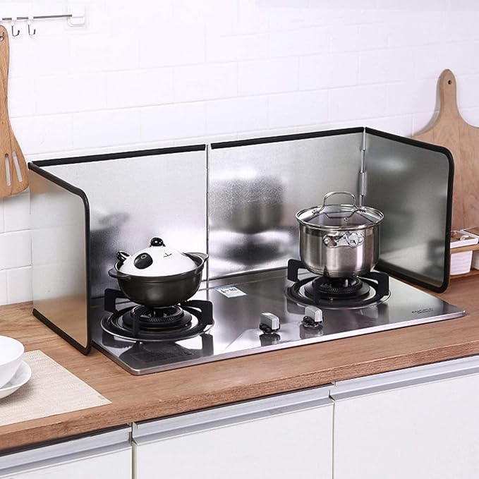 4 Sided Splatter Guard for Frying Stove Top Stainless Steel Splatter Screens for Fine Mesh Oil Splash Guard Anti Splatter Shield Guard