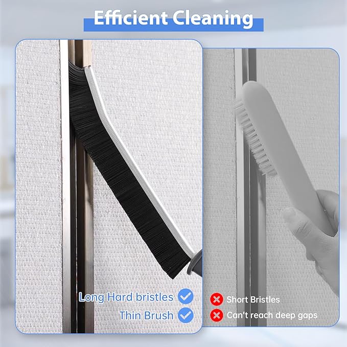 Crevice Cleaning Brush, Hard Bristle Multifunctional Cleaning Brush Tool, Gap Scrub Brush, Cleaning Tools for Narrow Gaps, Grout, Tile Seams, Window Tracks, Car Vents, 3PCS (3)