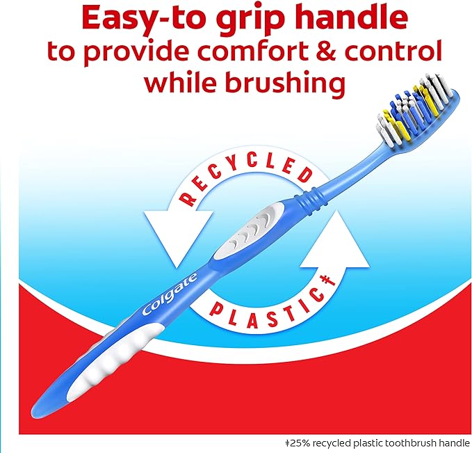 Colgate Extra Clean Toothbrush, Soft Toothbrush for Adults, 6 Count (Pack of 2)