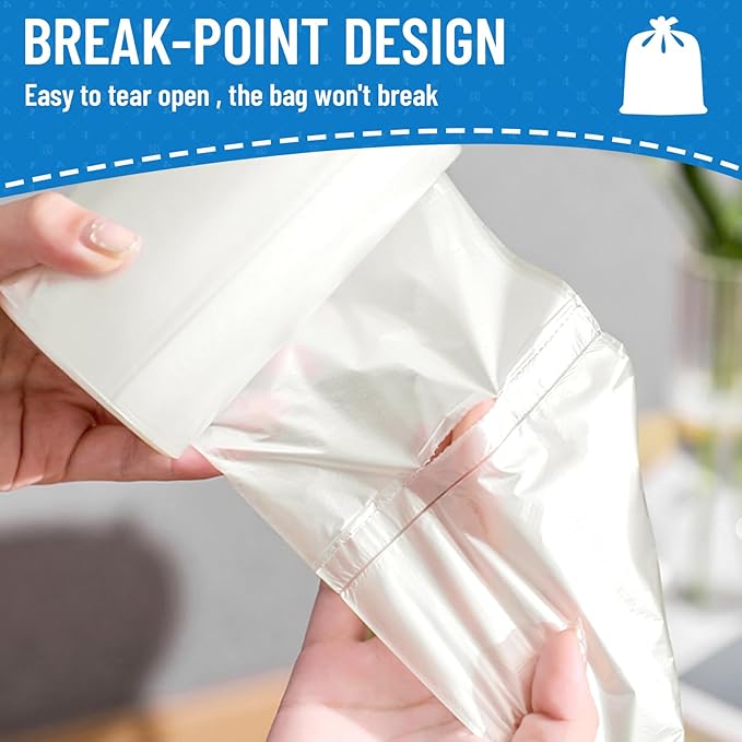 LainNeala Small Trash Bags 4 Gallon, 1000 Count Small Garbage Bag Bathroom White Mini Trash Bag Trash Can Liners Unscented Garbage Bags for Bathroom Can