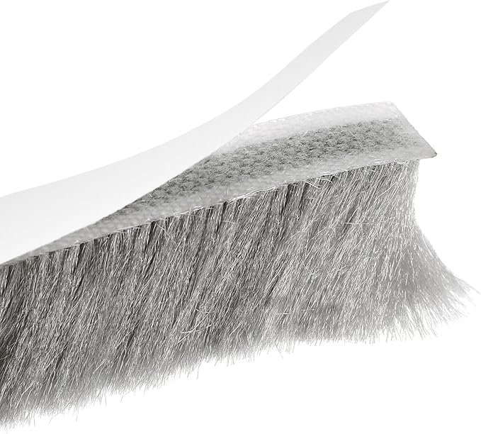 uxcell Weather Stripping Brush, 40ft L x 0.35" W x 0.9" H Self-Adhesive Seal Weatherstrip Sweep Brush Gray for Door Window