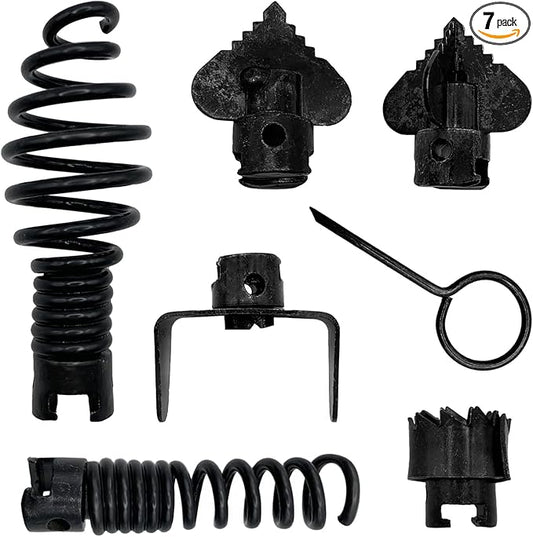 7 Pcs Drain Cleaner Combination Cutter Head Set 16mm Drain Snake Drill Attachmet Drain Snake Attachment for Pipeline Dredging Machine (Black)