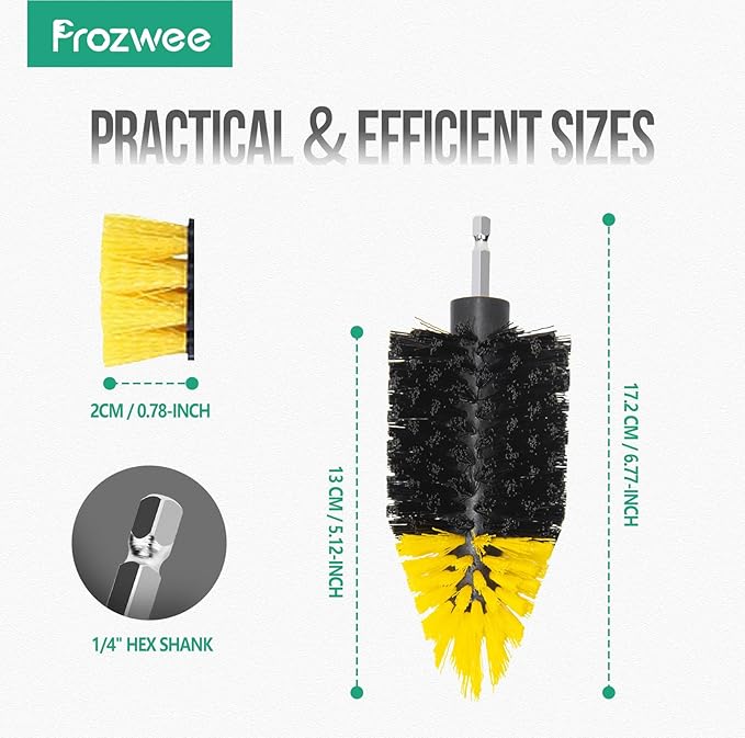 2PACK Tile Corner Drill Brush Set,with Extend Bar Which can Hold and Stabilize,Upgraded Brush Made to Tackle Corner Stains,Cleaning Corner of Grout, Tiles, Sinks,Bathroom,etc.