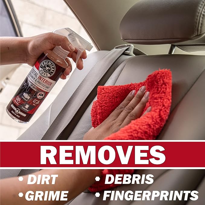 Chemical Guys Total Interior Cleaner & Protectant 2 Pack 16 oz Each Black Cherry Scent All-in-One Interior Cleaner for Leather, Vinyl, Plastic, Glass, Carpet & More