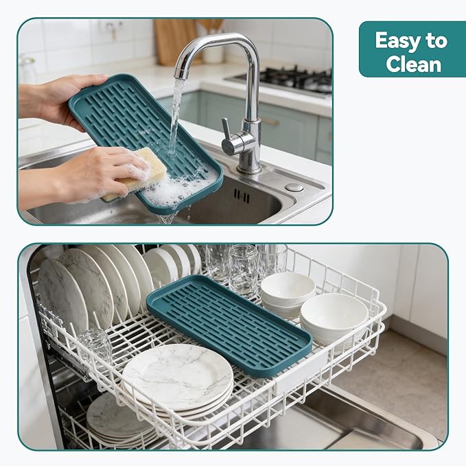 Drip Tray for Drink Dispenser, 1 Pack Blue Non-slip Drip Pan for DD&HAPP Glass Drink Dispenser