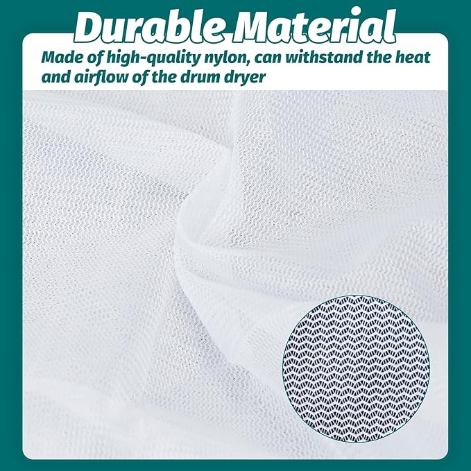 Daisypower 4 Pack Dryer Vent Lint Catcher Bag,Indoor Outdoor Dryer Vent Lint Traps Capturing Lint and Dust,White