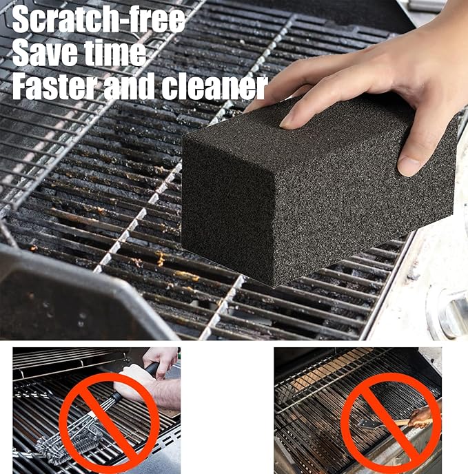 4 Pack Grill Cleaner Brick for Outdoor&Restaurant. Heavy Duty Grill Cleaning Brick. Pumice Stone Cleaner Tool Grill Brick for Cleaning Flat Top Grills Griddles Effectively Without Harsh Chemicals