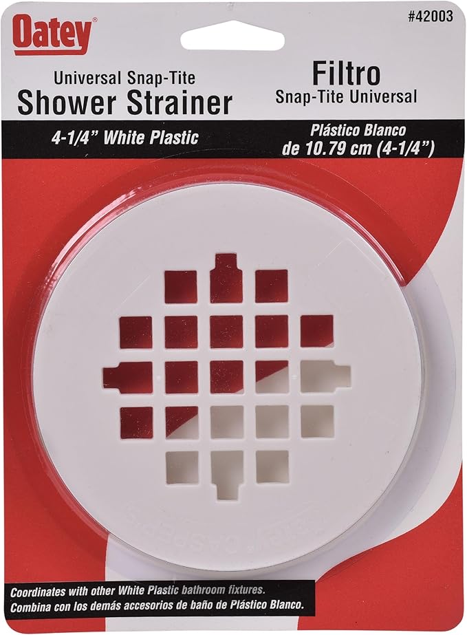 Oatey 4-1/4 in. Carded White Plastic Snap-Tite Strainer