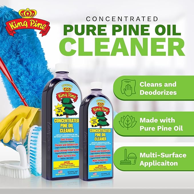 King Pine Concentrated Pine Oil Multi-Surface Cleaner Industrial Strength, Original Black, 32 Fl Oz