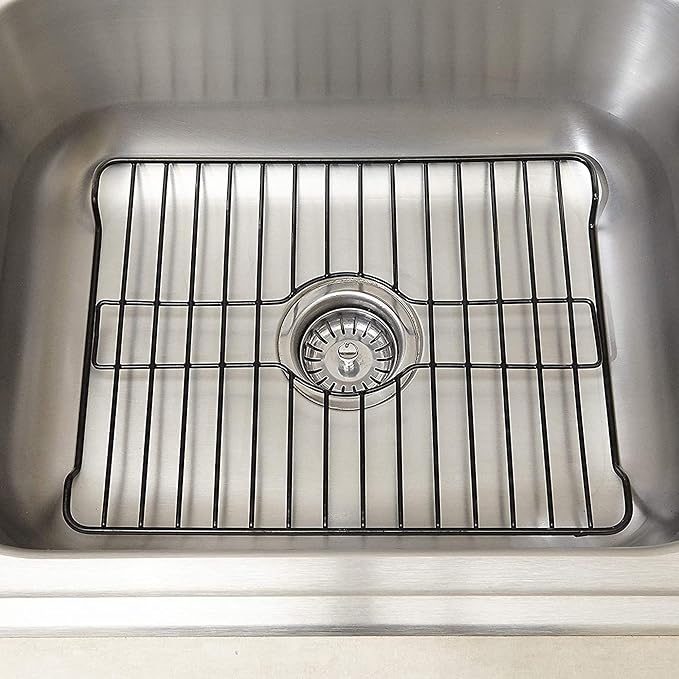 Better Houseware Sink Protectors for Kitchen Sink, Protective Metal Grid, 24.125x12.75x1 inches, Black Kitchen Sink Mat to Shield Sink Base from Scratches, Rust-Resistant Coating, 2 Pack, XL