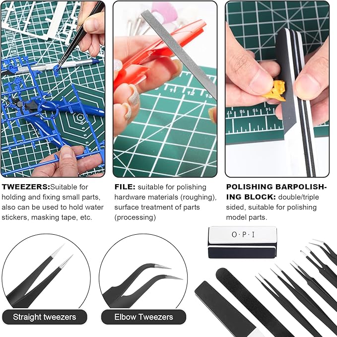Fippy 101PCS Gundam Model Tools Kit, Hobby Building Tools Kit for Gundam Basic Model Assembling, Building and Repairing