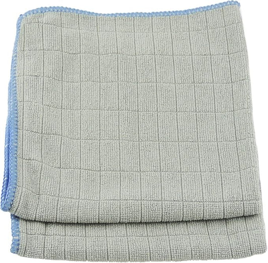 Unger 12” x 12” Microfiber Glass and Mirror Cloths, 2 Pack, Wet and Dry Cleaning Towels, Reusable Supplies, Window Cleaner Polishing Cloth with Streak-Free Results